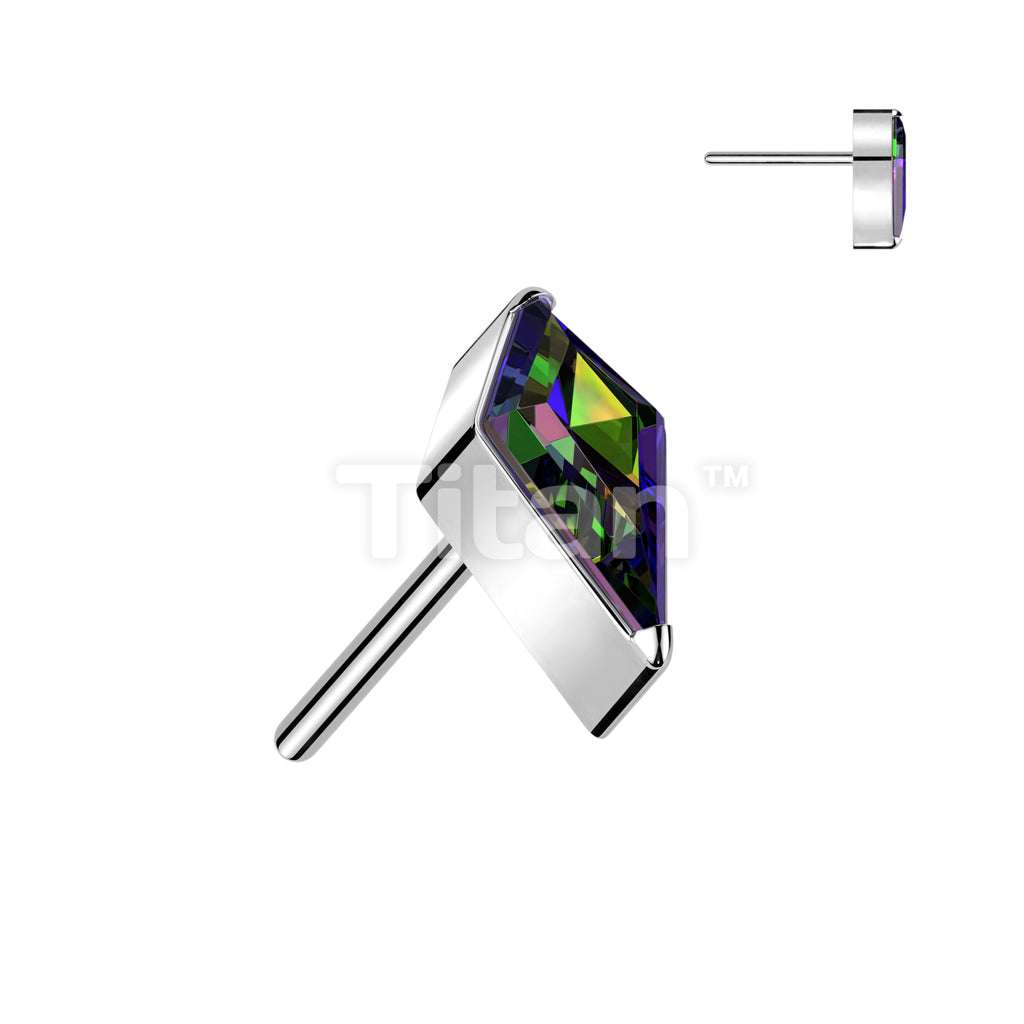 Implant Grade Titanium Threadless Push In Kite CZ or Opal Top - Image 8