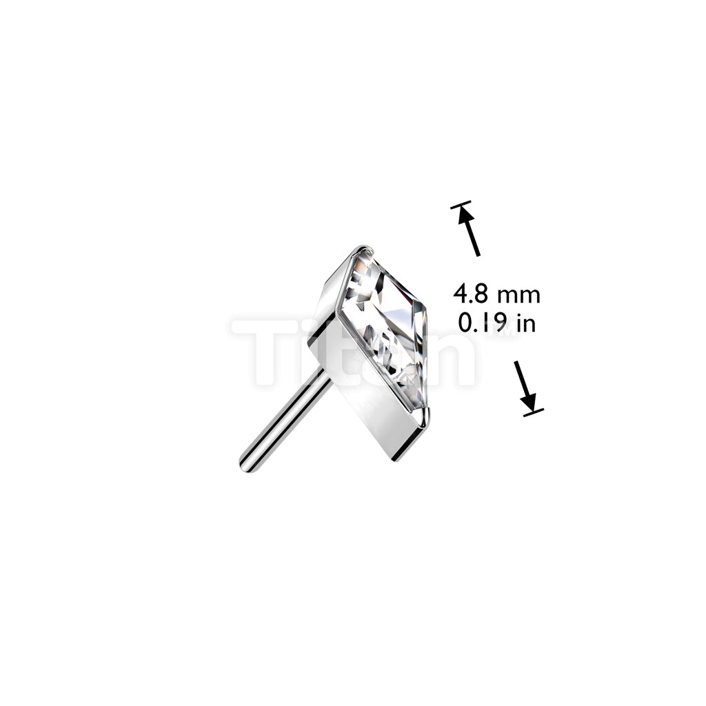 Implant Grade Titanium Threadless Push In Kite CZ or Opal Top - Image 9