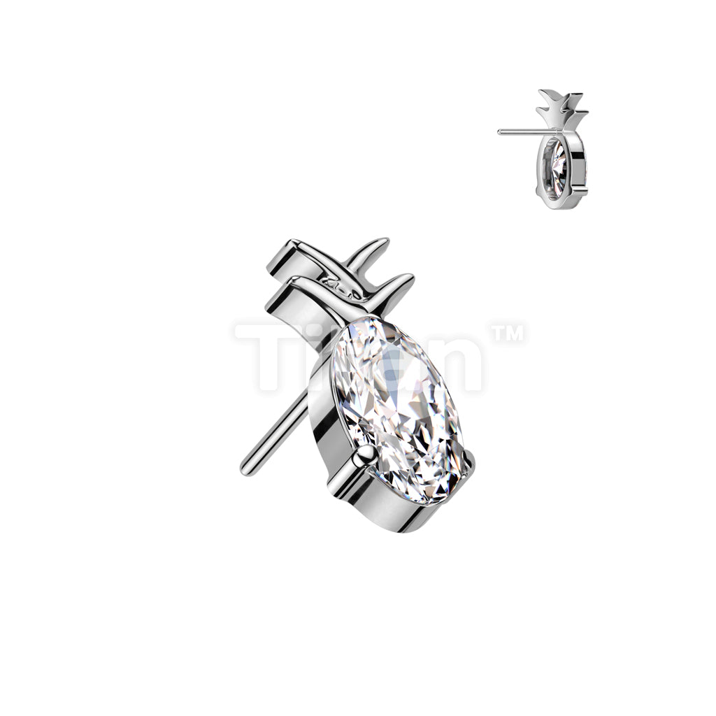 ASTM F136 Titanium Implant Grade Titanium Threadless Push In Pineapple... - Image 2