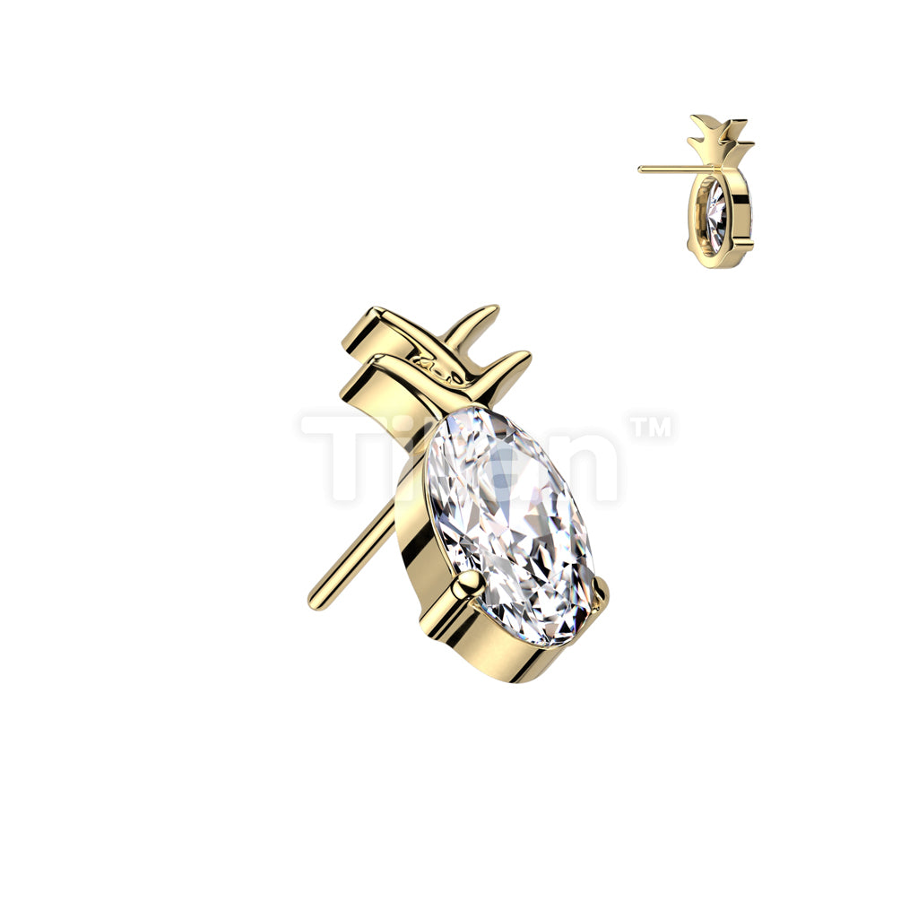 ASTM F136 Titanium Implant Grade Titanium Threadless Push In Pineapple... - Image 3