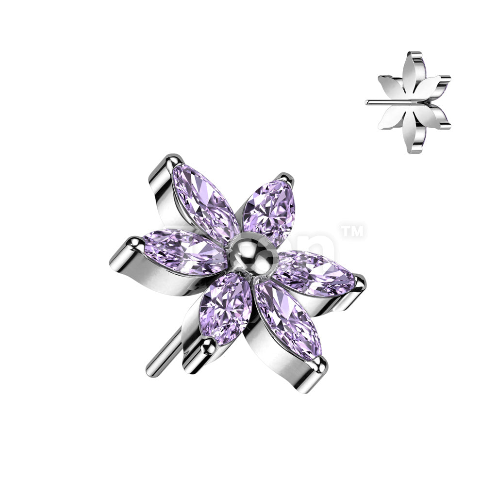 ASTM F136 Titanium Implant Grade Titanium Threadless Push In 6 Marquise... - Image 2