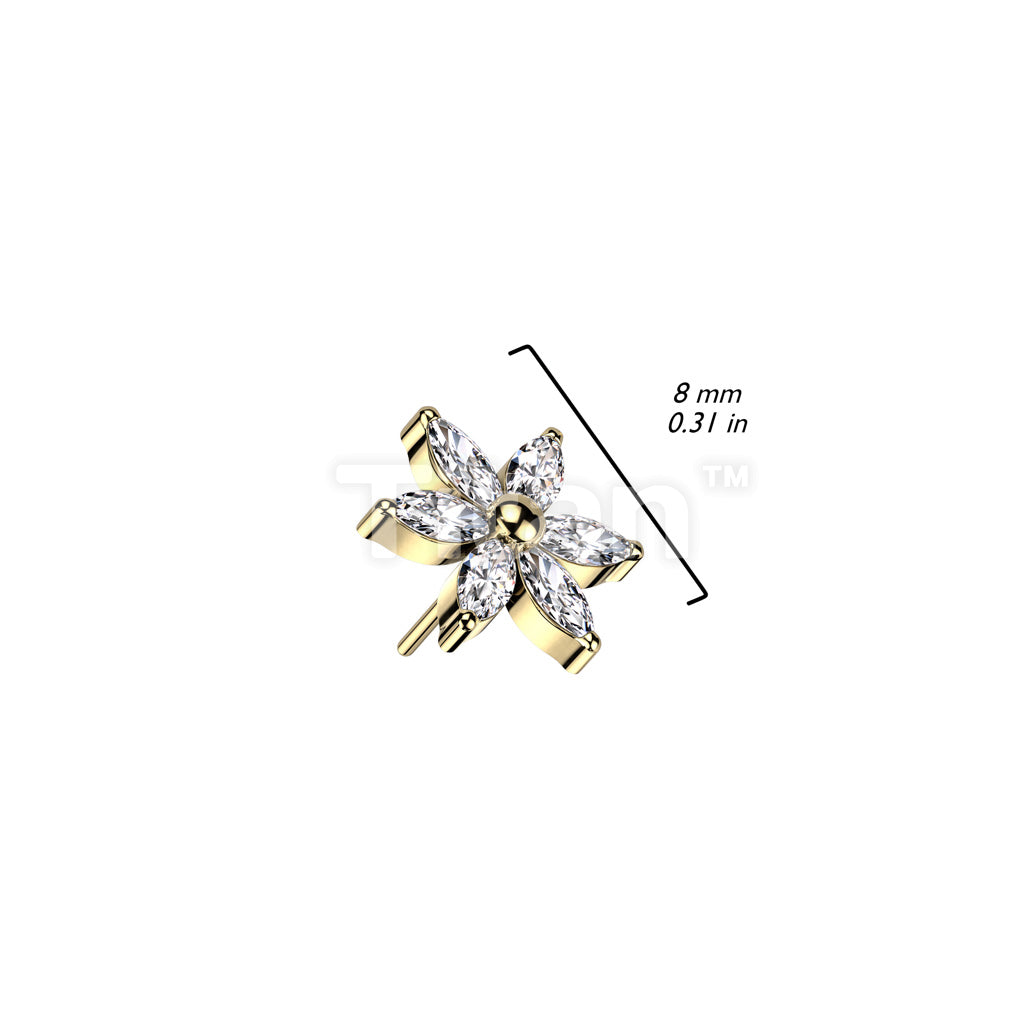 ASTM F136 Titanium Implant Grade Titanium Threadless Push In 6 Marquise... - Image 7