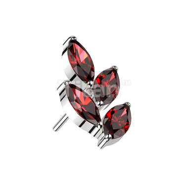 Implant Grade Titanium Threadless Push In Marquise CZ Leaf Top - Image 6