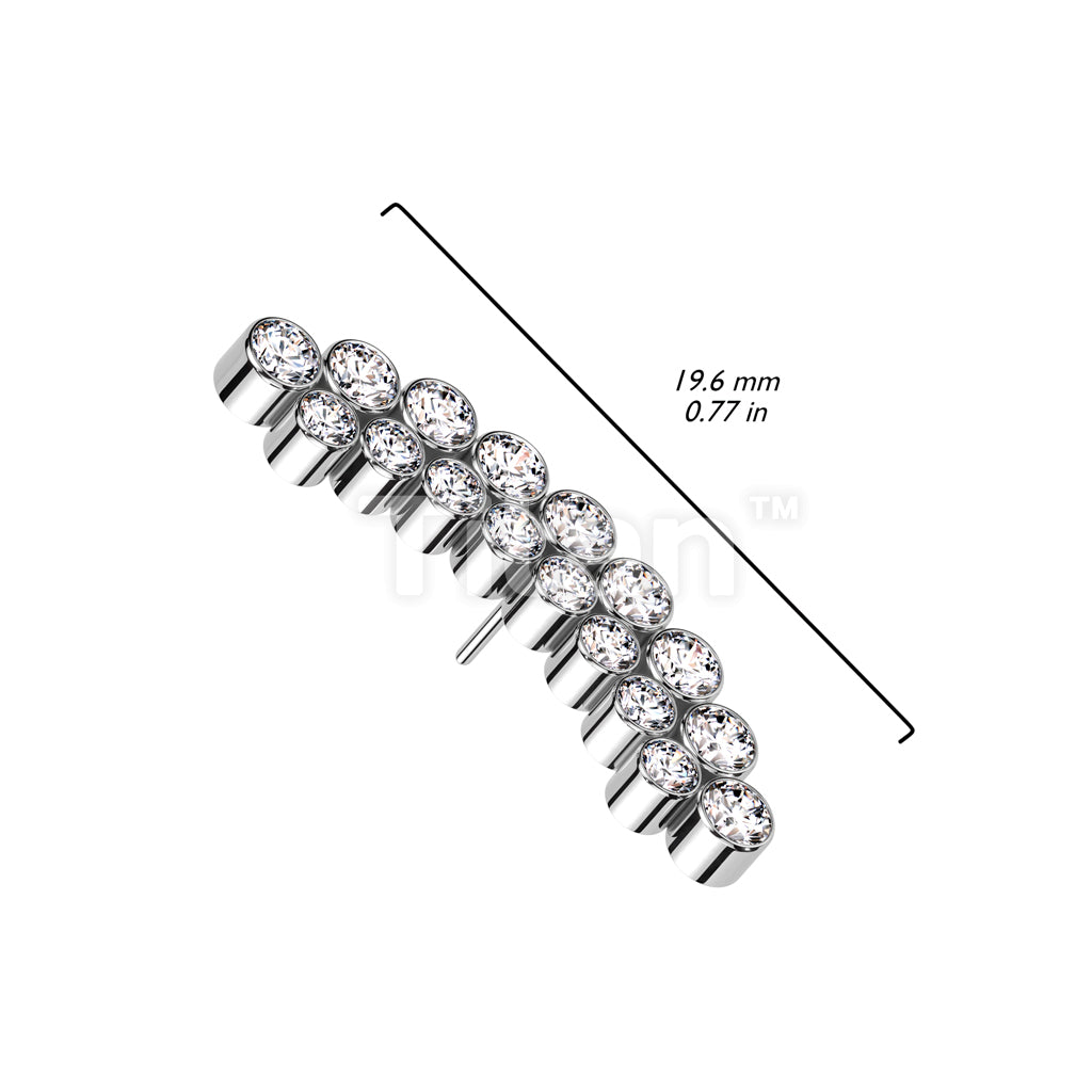 Implant Grade Titanium Threadless Push In Curved Double Bezel Set CZ Top - Image 3
