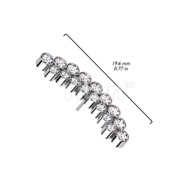 Implant Grade Titanium Threadless Push In Curved Double Bezel Set CZ Top - Image 3