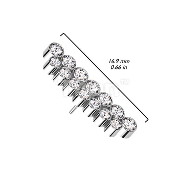 Implant Grade Titanium Threadless Push In Double Line Bezel Set CZ Top - Image 3