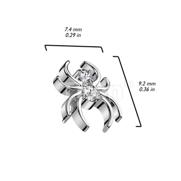 Implant Grade Titanium Threadless Push In CZ Spider Top - Image 5