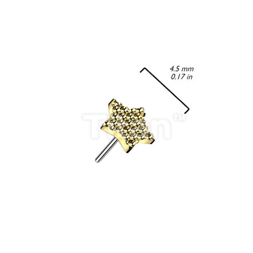 Implant Grade Titanium Threadless Push In Diamond Shape Cut Star Top - Image 3