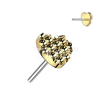 Implant Grade Titanium Threadless Push In Diamond Shape Cut Heart Top - Image 2