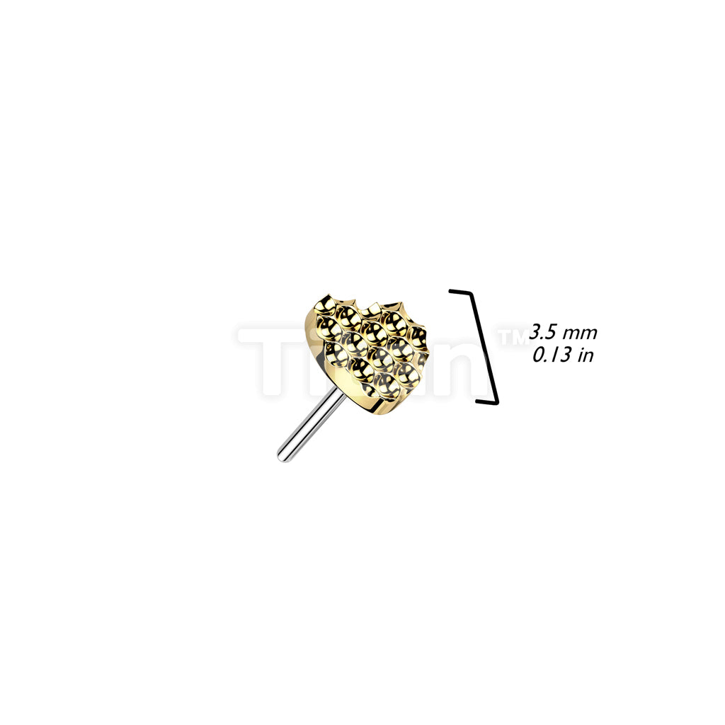 Implant Grade Titanium Threadless Push In Diamond Shape Cut Heart Top - Image 4