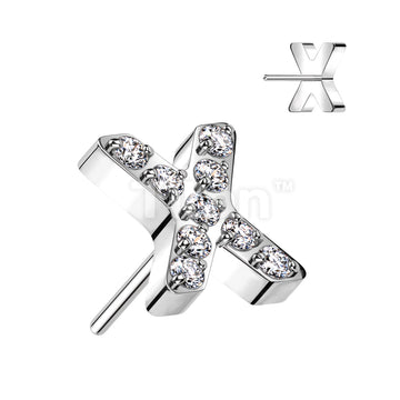 Implant Grade Titanium Threadless Push In X Top With CNC Set CZ's - Image 2