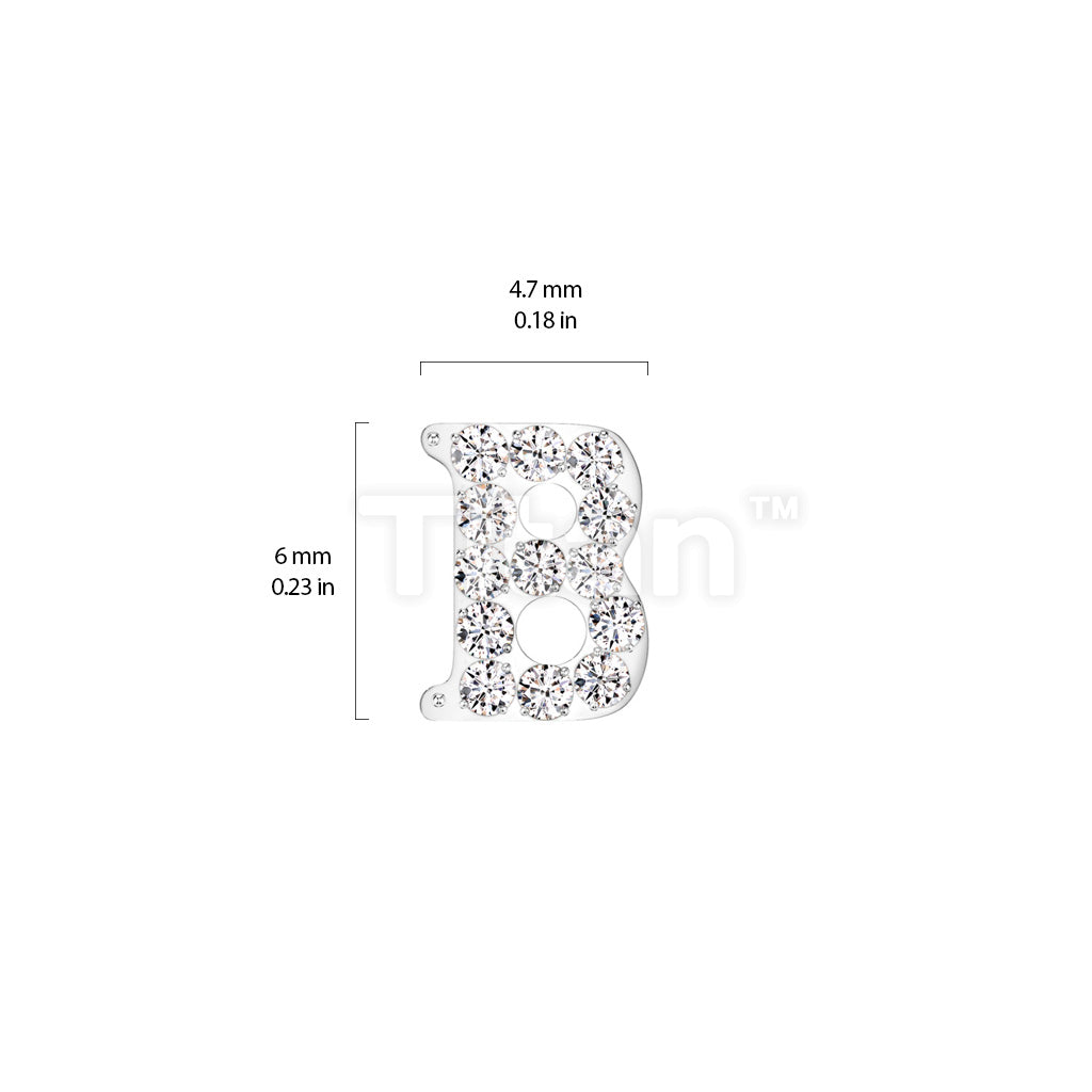 Implant Grade Titanium Threadless Push In CNC Set CZ Paved Alphabet Initial Top - Image 29