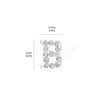 Implant Grade Titanium Threadless Push In CNC Set CZ Paved Alphabet Initial Top - Image 29
