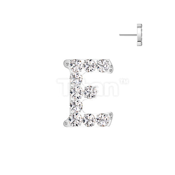 Implant Grade Titanium Threadless Push In CNC Set CZ Paved Alphabet Initial Top - Image 7