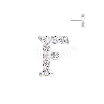 Implant Grade Titanium Threadless Push In CNC Set CZ Paved Alphabet Initial Top - Image 8