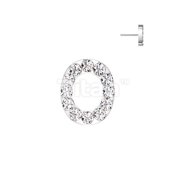 Implant Grade Titanium Threadless Push In CNC Set CZ Paved Alphabet Initial Top - Image 17