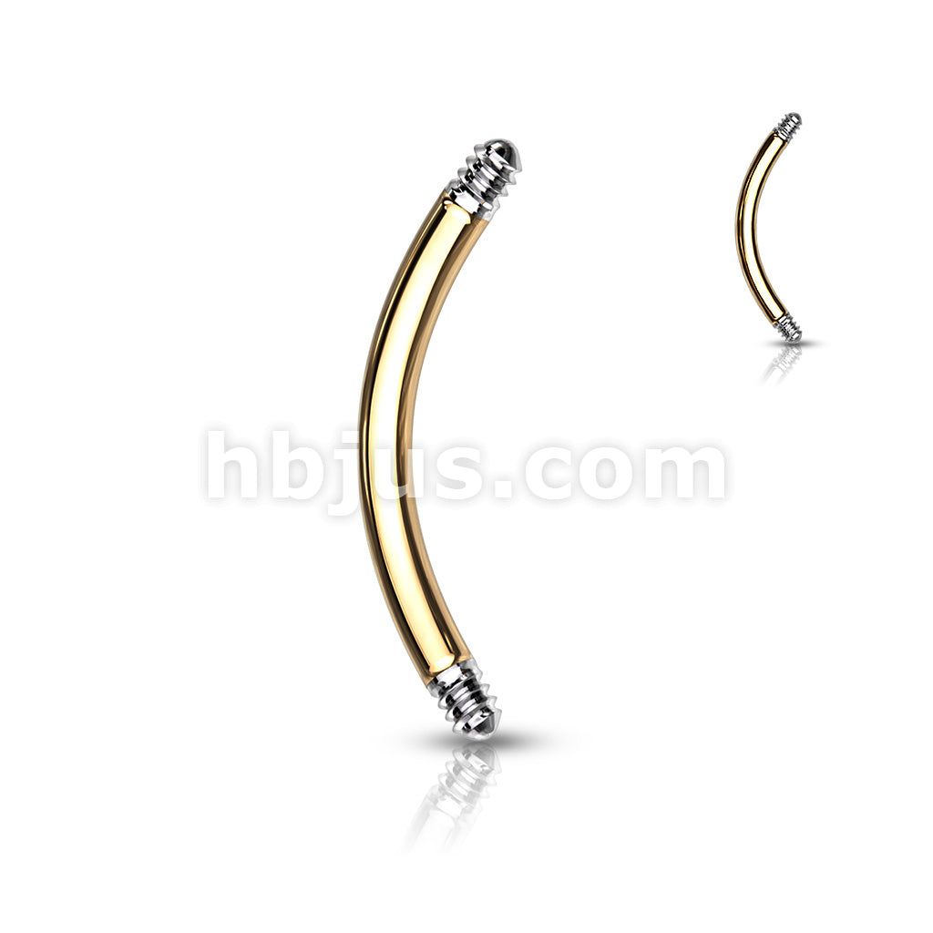 10pc Pack External Thread 316L Surgical Steel CurvedBarbell Pins - Image 4