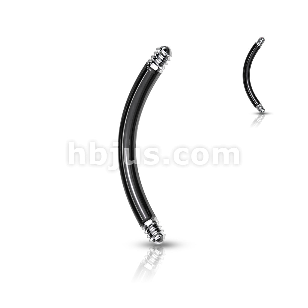 10pc Pack External Thread 316L Surgical Steel CurvedBarbell Pins - Image 5