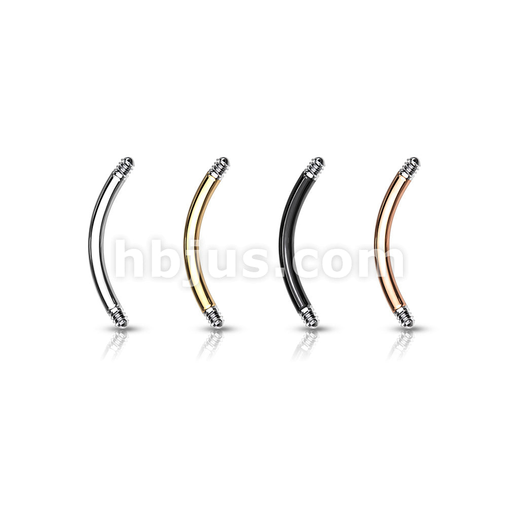 10pc Pack External Thread 316L Surgical Steel CurvedBarbell Pins - Image 7