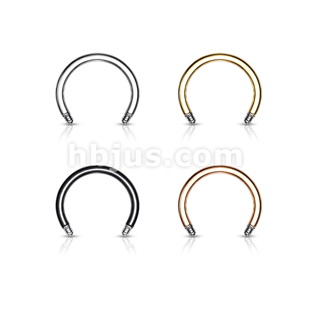 10pc Pack External Thread 316L Surgical Steel Horseshoe, Circula... - Image 7