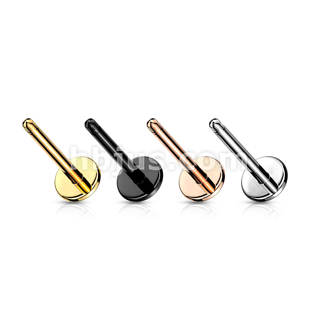10pc Pack External Thread 316L Surgical Steel Labret, Flat back Stud Pins - Image 8