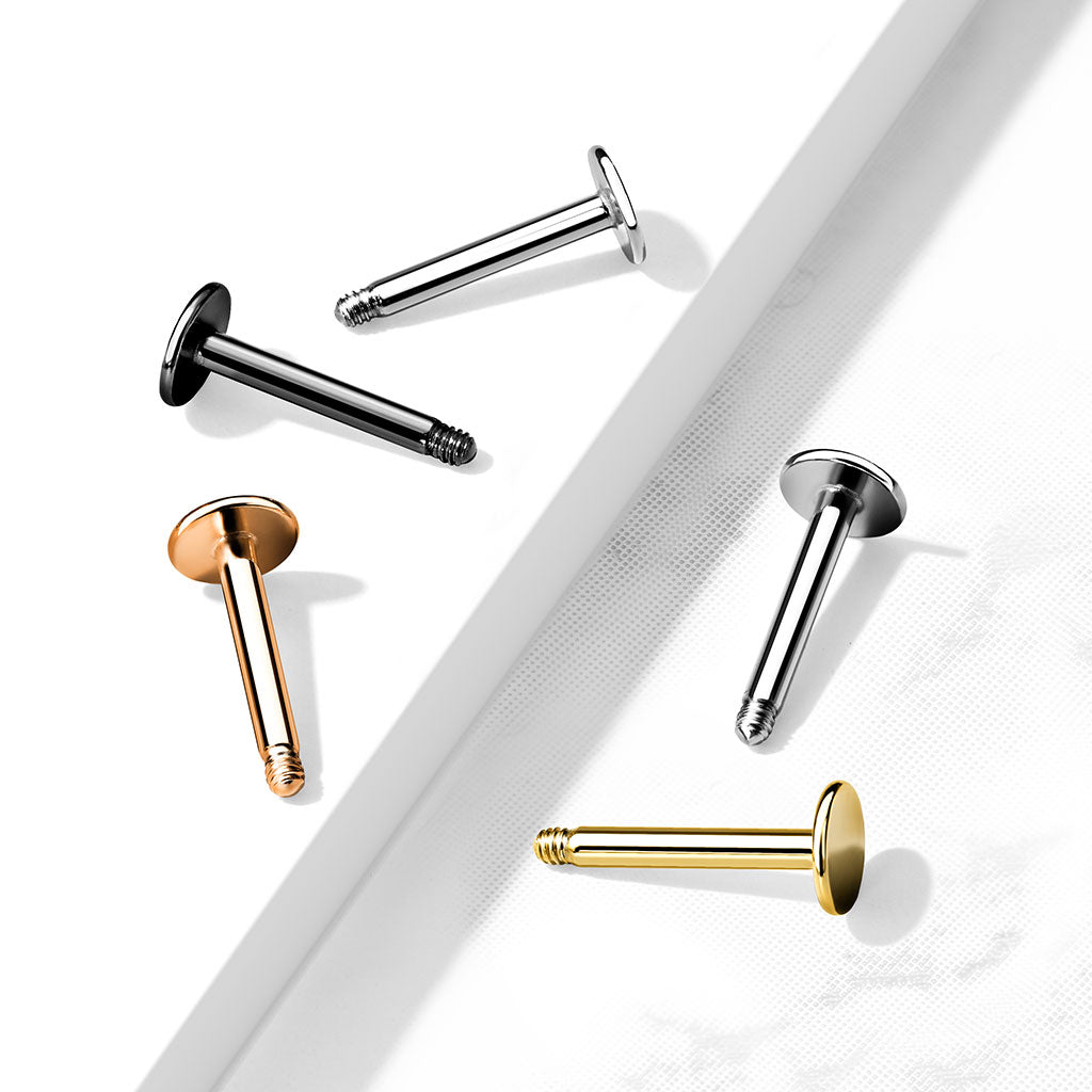 Pack External Thread 316L Surgical Steel Labret, Flat back Stud Pins