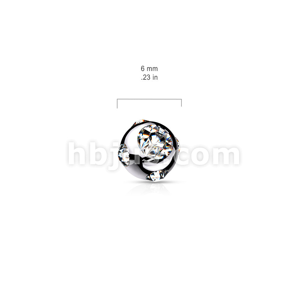 10 Pc Pack 316L Surgical Steel Externally Threaded 5 Gem Set Ball Pack - Image 9