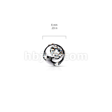 10 Pc Pack 316L Surgical Steel Externally Threaded 5 Gem Set Ball Pack - Image 9