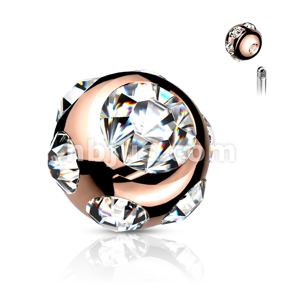 10 Pc Pack 316L Surgical Steel Externally Threaded 7 Gem Set Ball Pack - Image 6