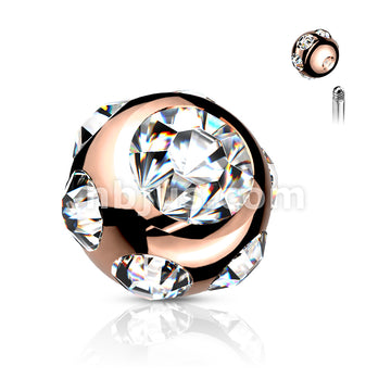 10 Pc Pack 316L Surgical Steel Externally Threaded 7 Gem Set Ball Pack - Image 6