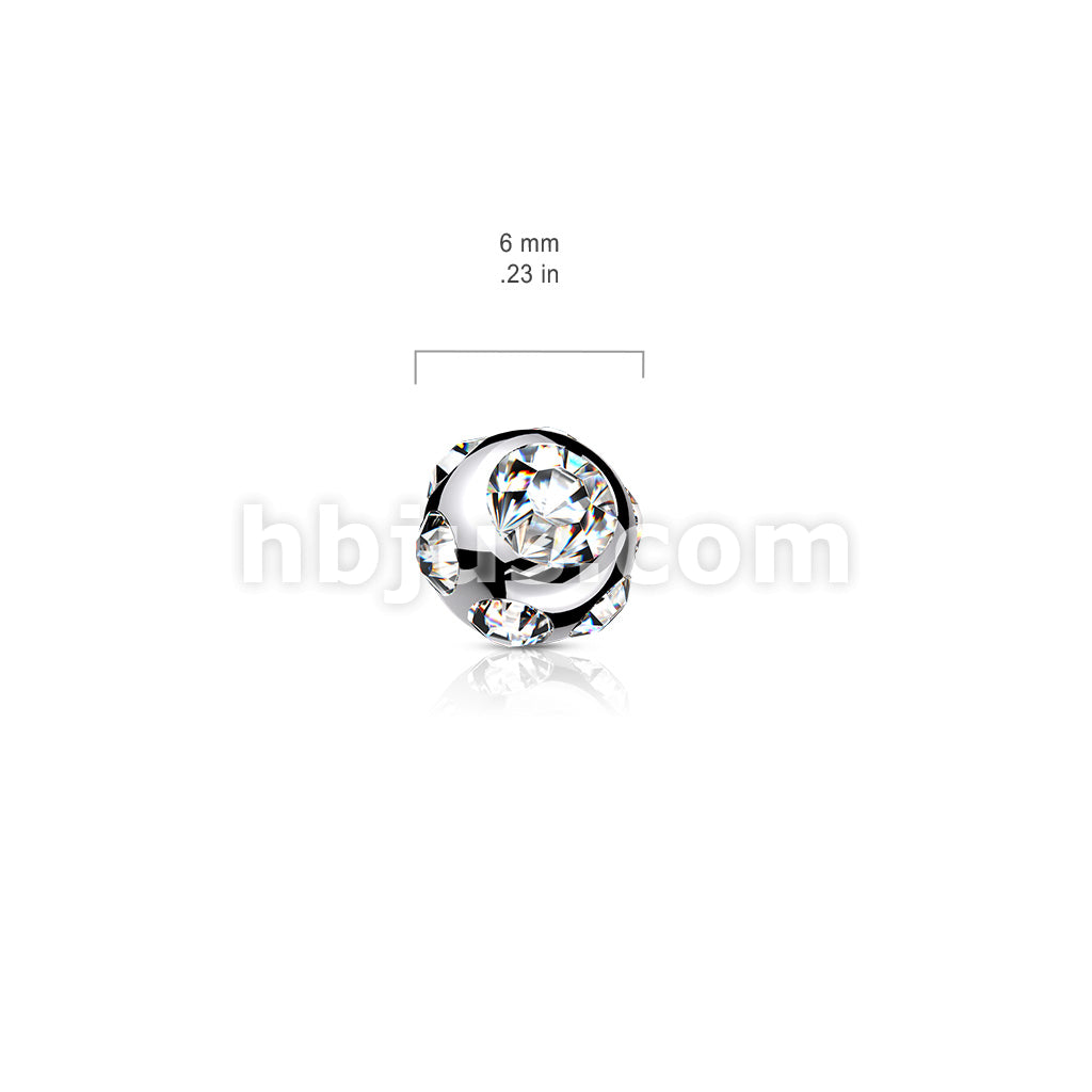 10 Pc Pack 316L Surgical Steel Externally Threaded 7 Gem Set Ball Pack - Image 7