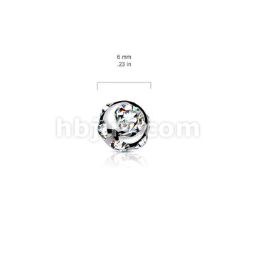 10 Pc Pack 316L Surgical Steel Externally Threaded 7 Gem Set Ball Pack - Image 7