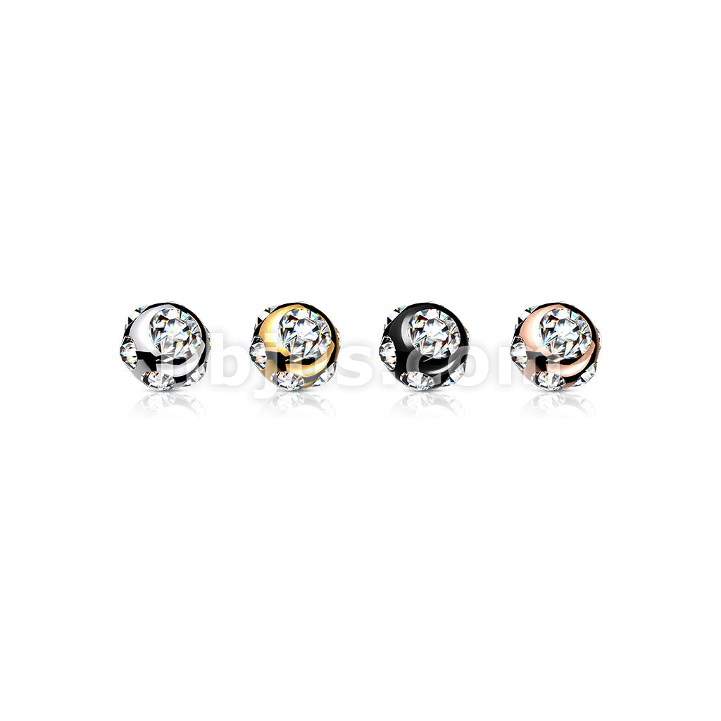 10 Pc Pack 316L Surgical Steel Externally Threaded 7 Gem Set Ball Pack - Image 8