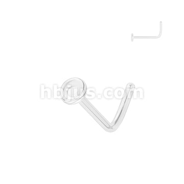 Stone | Glass | Wood Glass L Bend Retainer For Nose, Ear and More With... - Image 2
