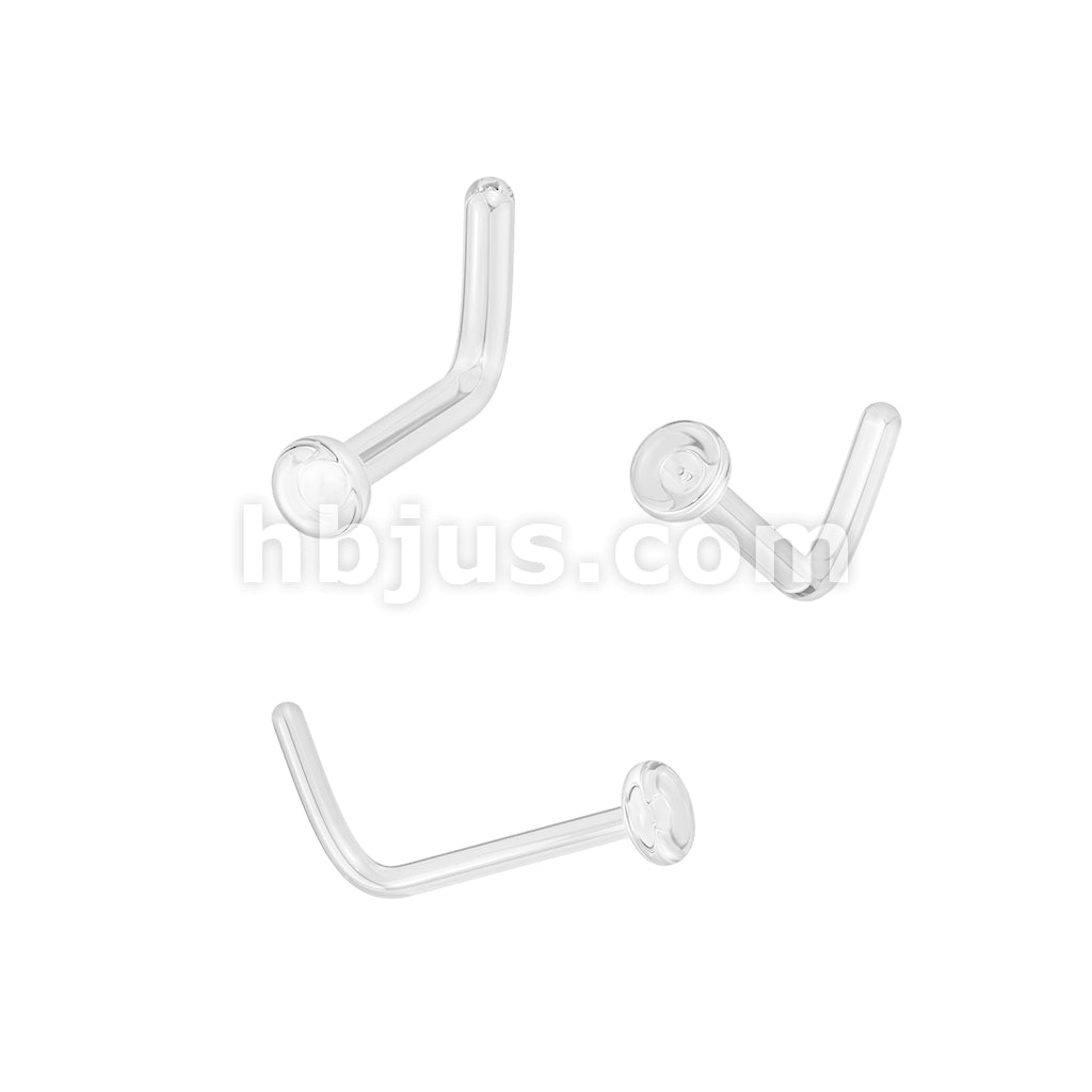 Stone | Glass | Wood Glass L Bend Retainer For Nose, Ear and More With...