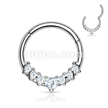 316L Surgical Steel 316L Surgical Steel Hinged Segment Hoop Ring With... - Image 5