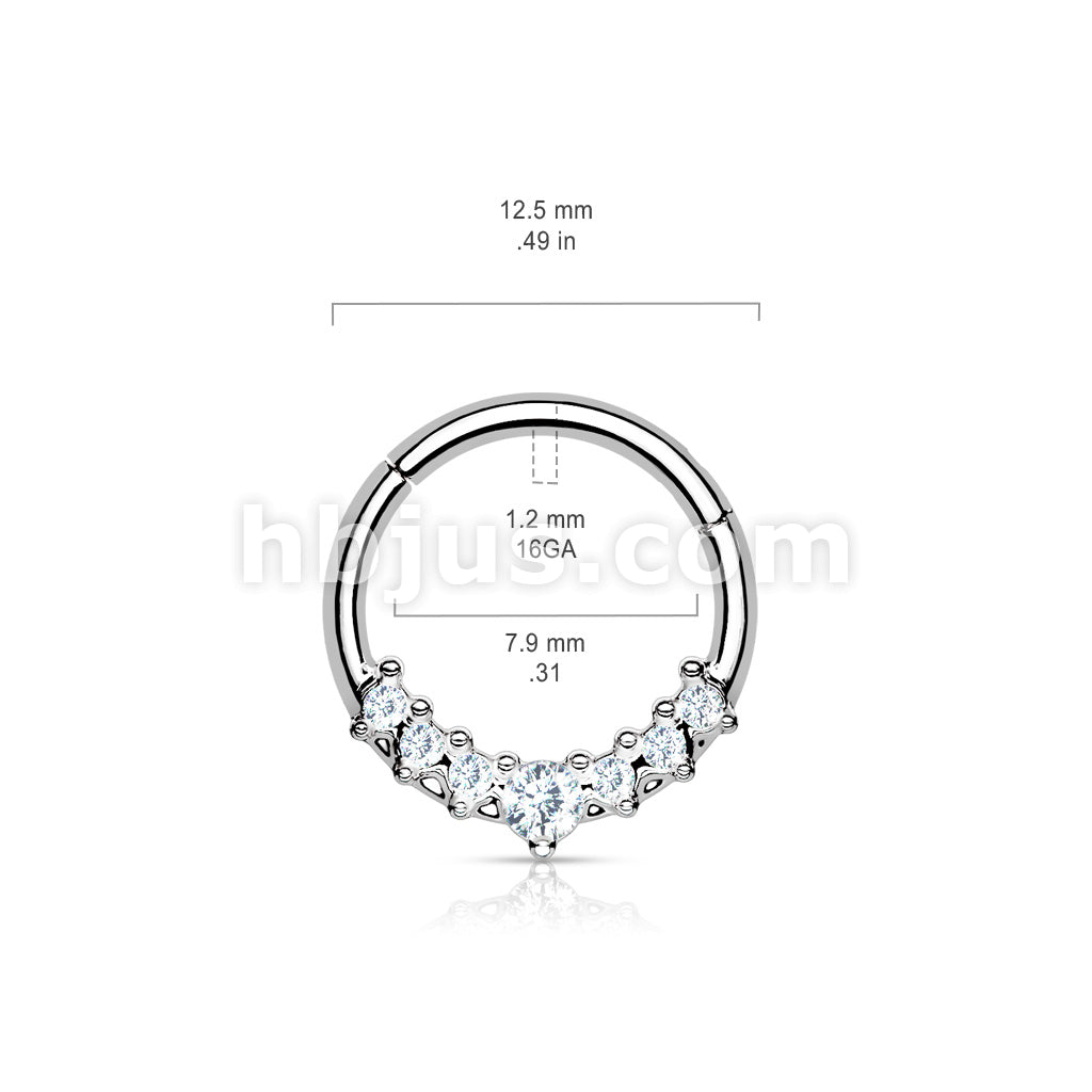 316L Surgical Steel 316L Surgical Steel Hinged Segment Hoop Ring With... - Image 6
