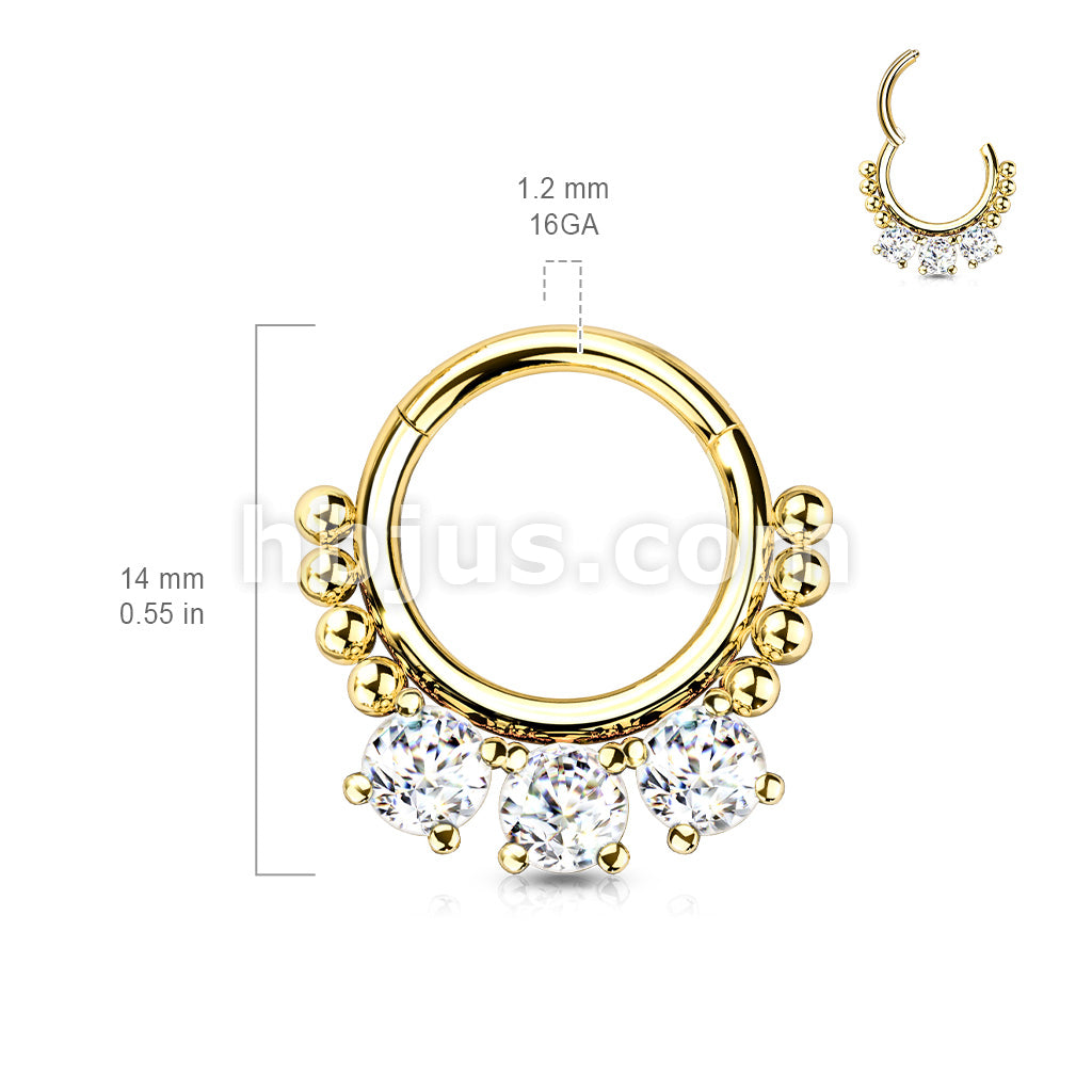 High Quality Precision All 316L Surgical Steel Hinged Segment Hoop Ring... - Image 7