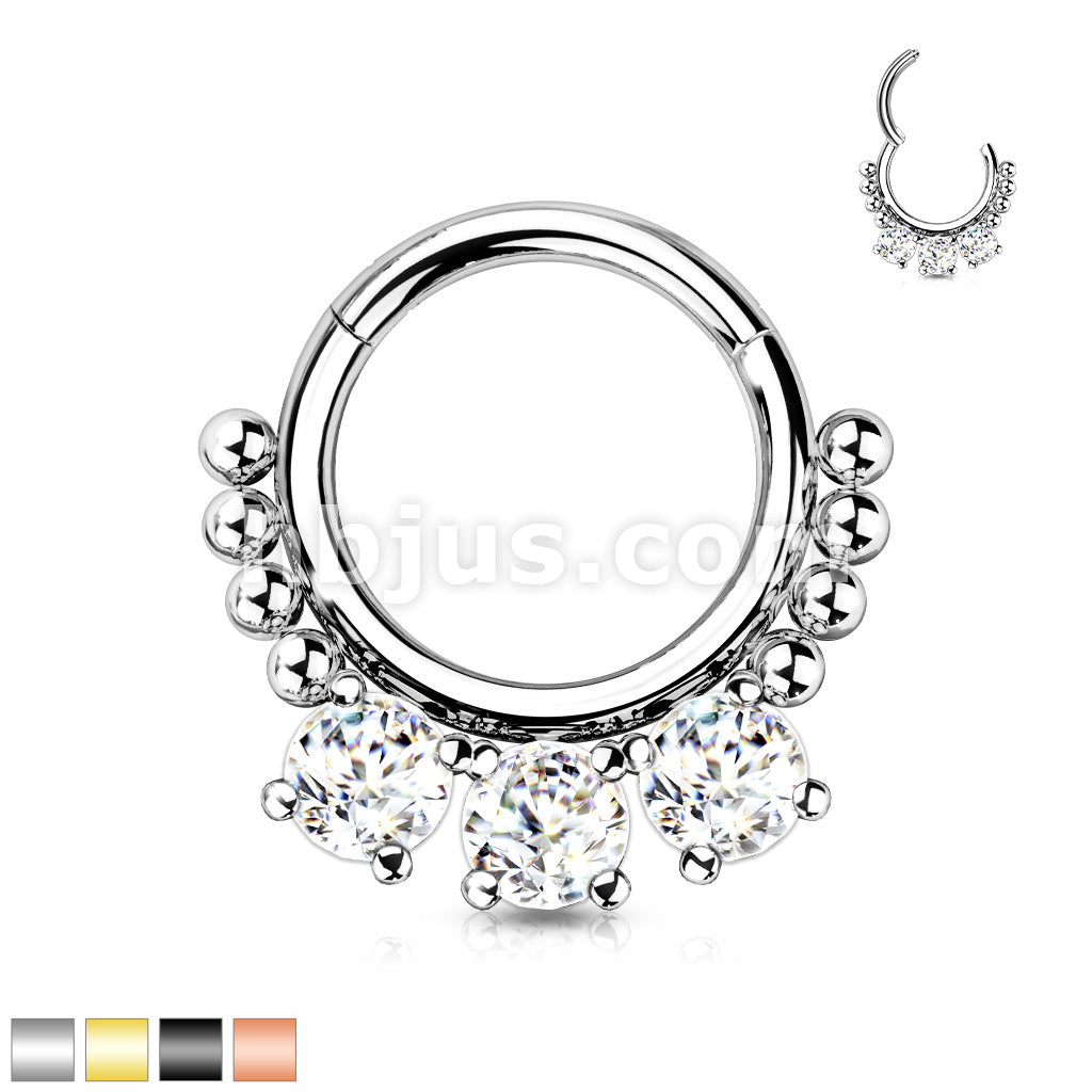 High Quality Precision All 316L Surgical Steel Hinged Segment Hoop Ring... - Image 2