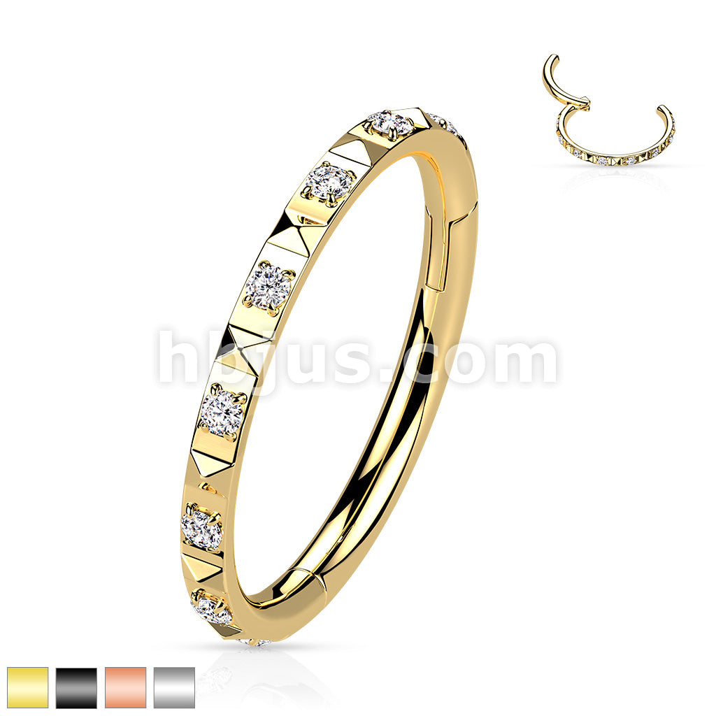 High Quality Precision All 316L Surgical Steel Hinged Segment with CZ... - Image 2