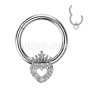 High Quality Precision 316L Surgical Steel Hinged Segment Ring with CZ... - Image 2