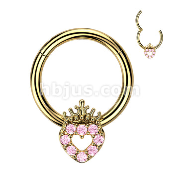 High Quality Precision 316L Surgical Steel Hinged Segment Ring with CZ... - Image 3