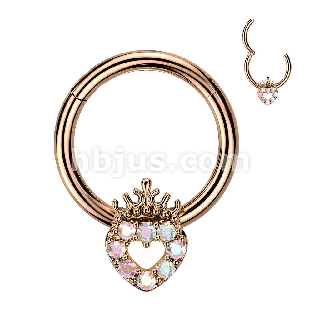 High Quality Precision 316L Surgical Steel Hinged Segment Ring with CZ... - Image 4