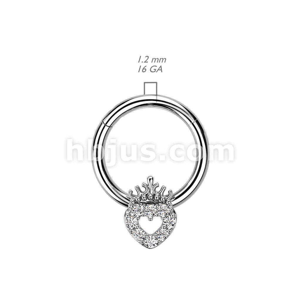 High Quality Precision 316L Surgical Steel Hinged Segment Ring with CZ... - Image 5