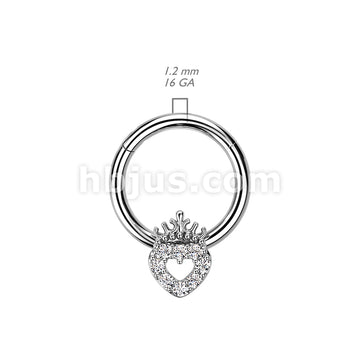 High Quality Precision 316L Surgical Steel Hinged Segment Ring with CZ... - Image 5