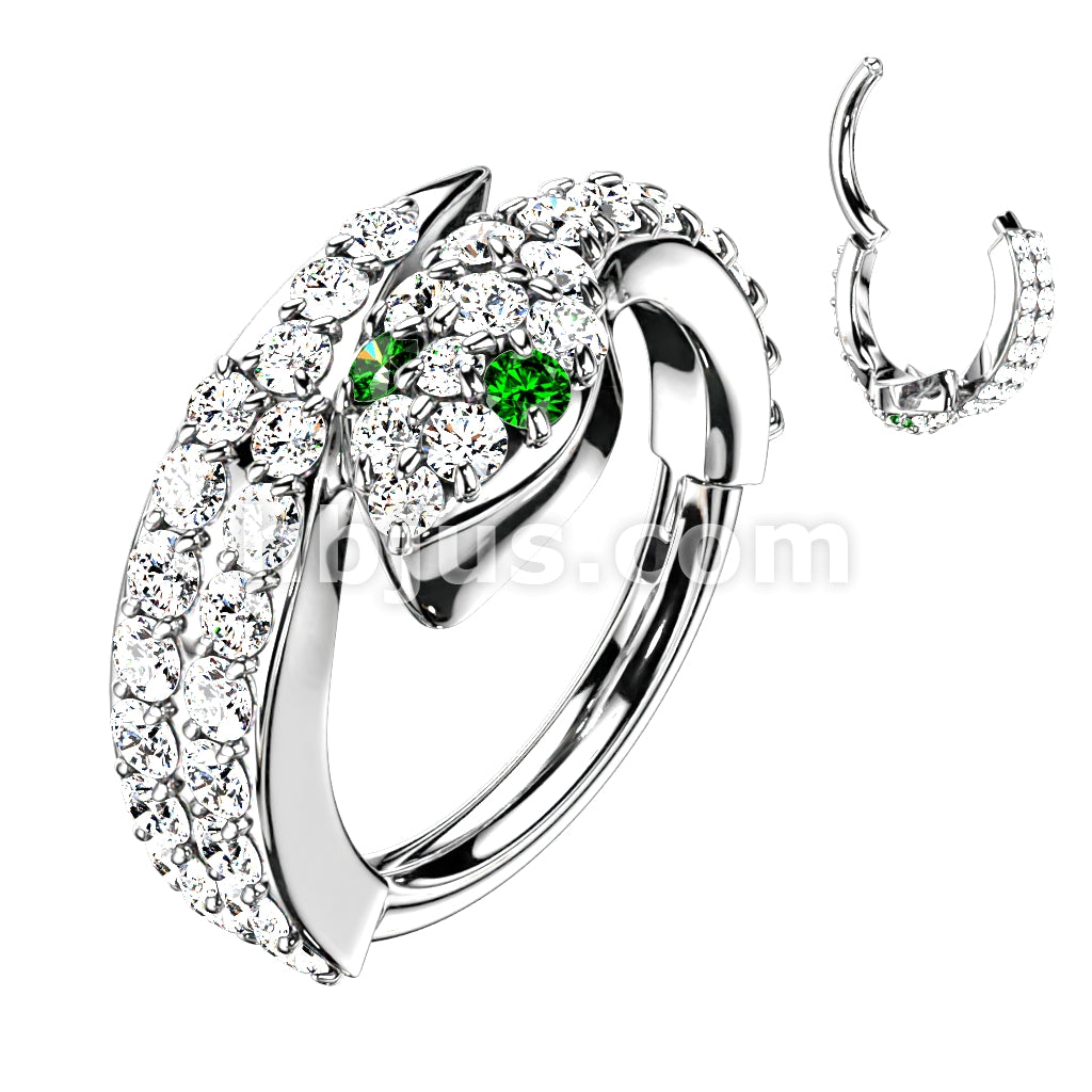 High Quality Precision 316L Surgical Steel Hinged Segment Ring with CZ... - Image 2