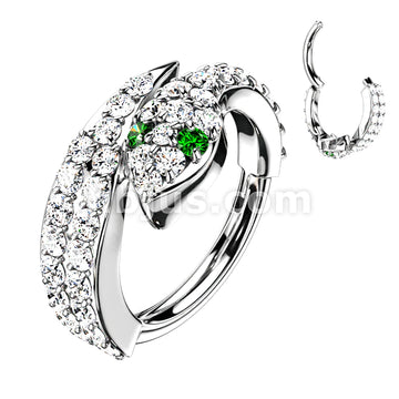 High Quality Precision 316L Surgical Steel Hinged Segment Ring with CZ... - Image 2