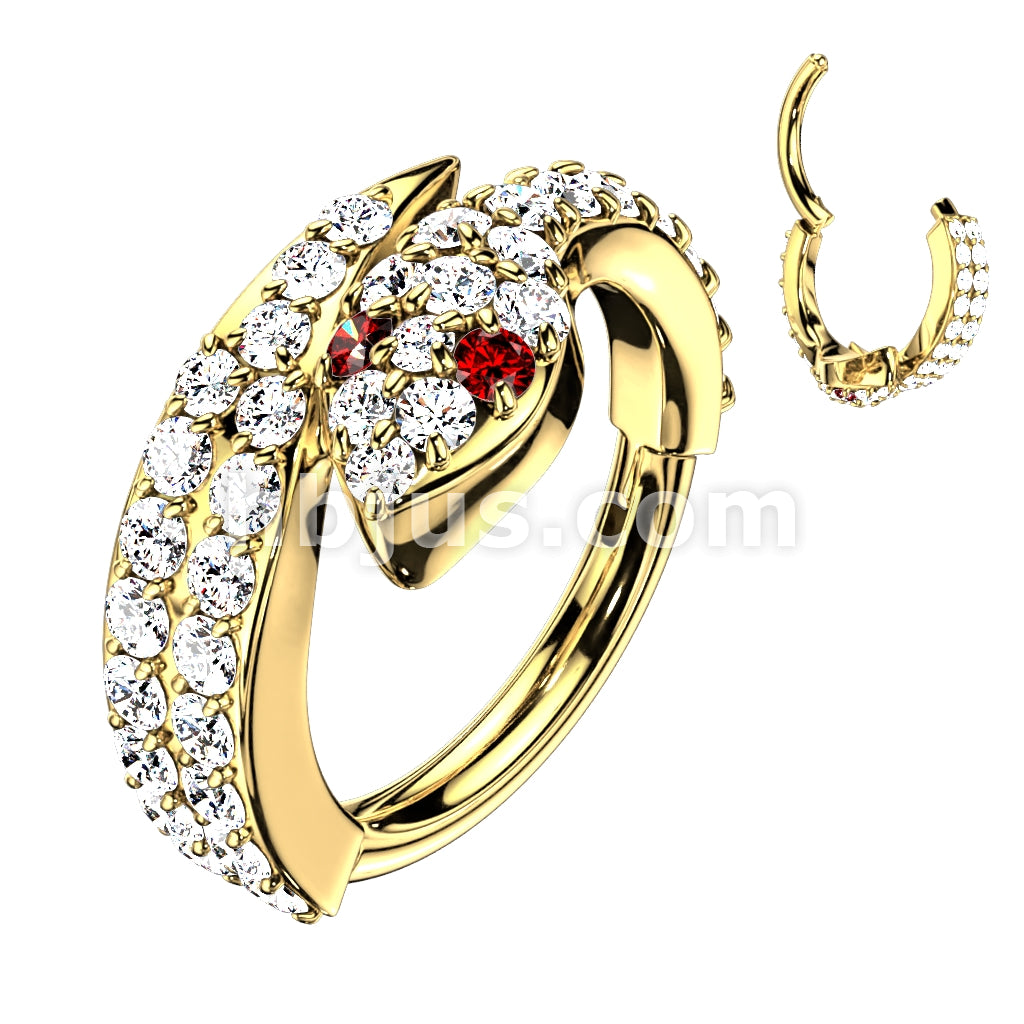 High Quality Precision 316L Surgical Steel Hinged Segment Ring with CZ... - Image 3