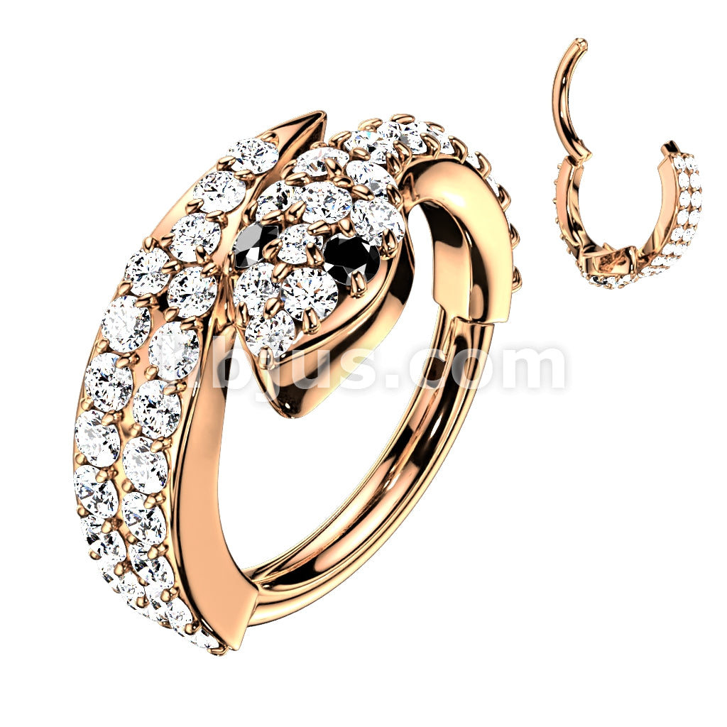 High Quality Precision 316L Surgical Steel Hinged Segment Ring with CZ... - Image 4