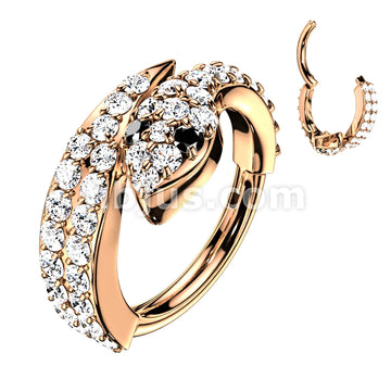 High Quality Precision 316L Surgical Steel Hinged Segment Ring with CZ... - Image 4
